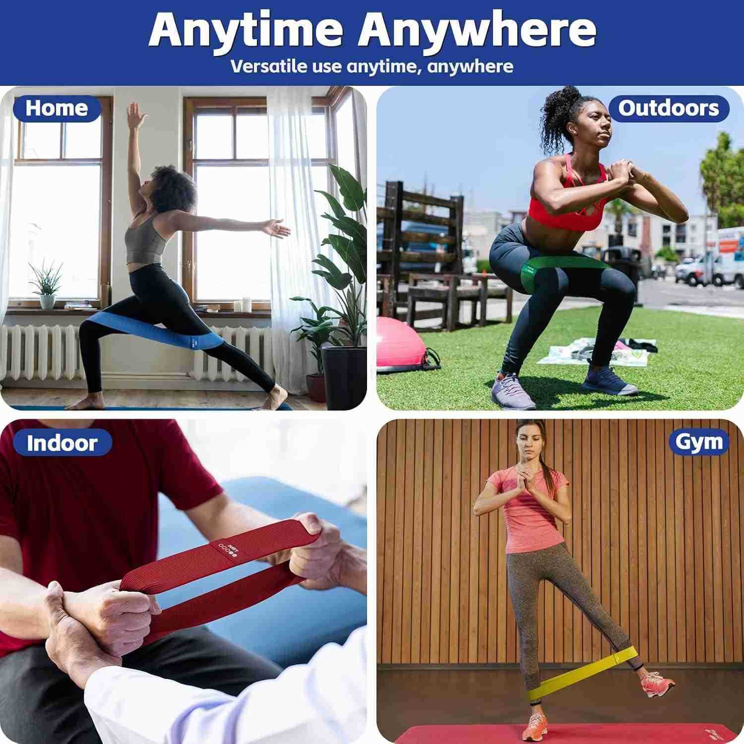 Resistance Bands for Working Out Exercise Bands Set with Workout Guide Fabric Elastic Bands for Physical Therapy Fitness Bands Ideal for Legs Hip Glut