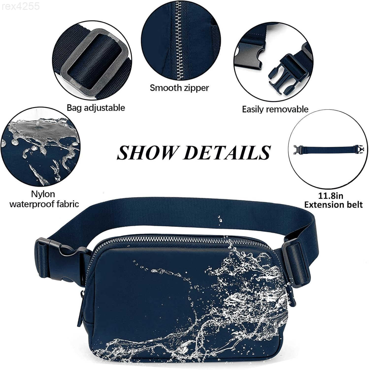 Fanny Pack for Women MenFashion Crossbody Bag Mini Belt Bag with Adjustable Strap and 118in Extension Belt Waterproof Waist Bag for Outdoor Running Hi