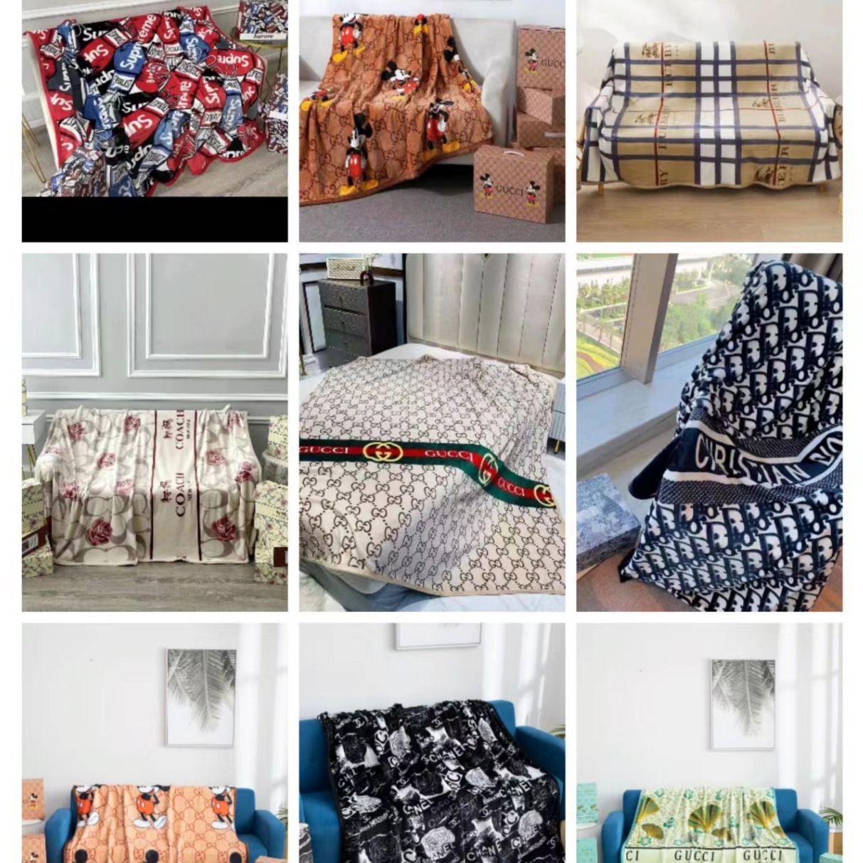 Flannel Trendy Brand Office Leisure Nap Air Conditioning Throw Blanket