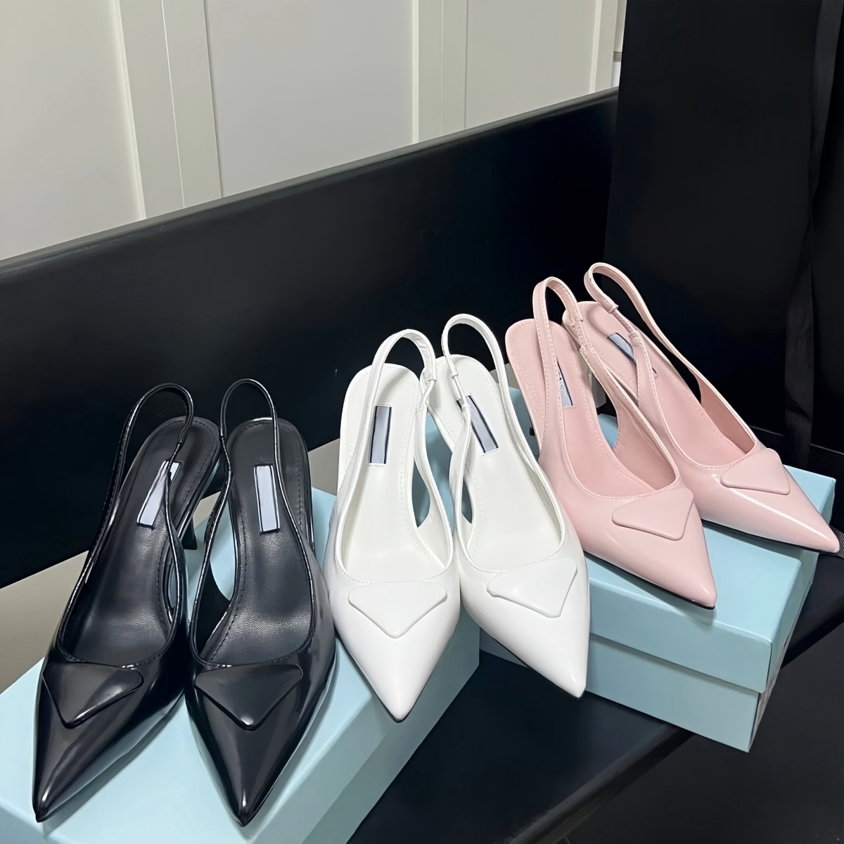 Sandals Designer Women High Heels Shoes Summer Genuine Leather Nude Black Matte 6.5cm 8.5cm Thin Heel Pointed Toes Luxury Sandals 34-44