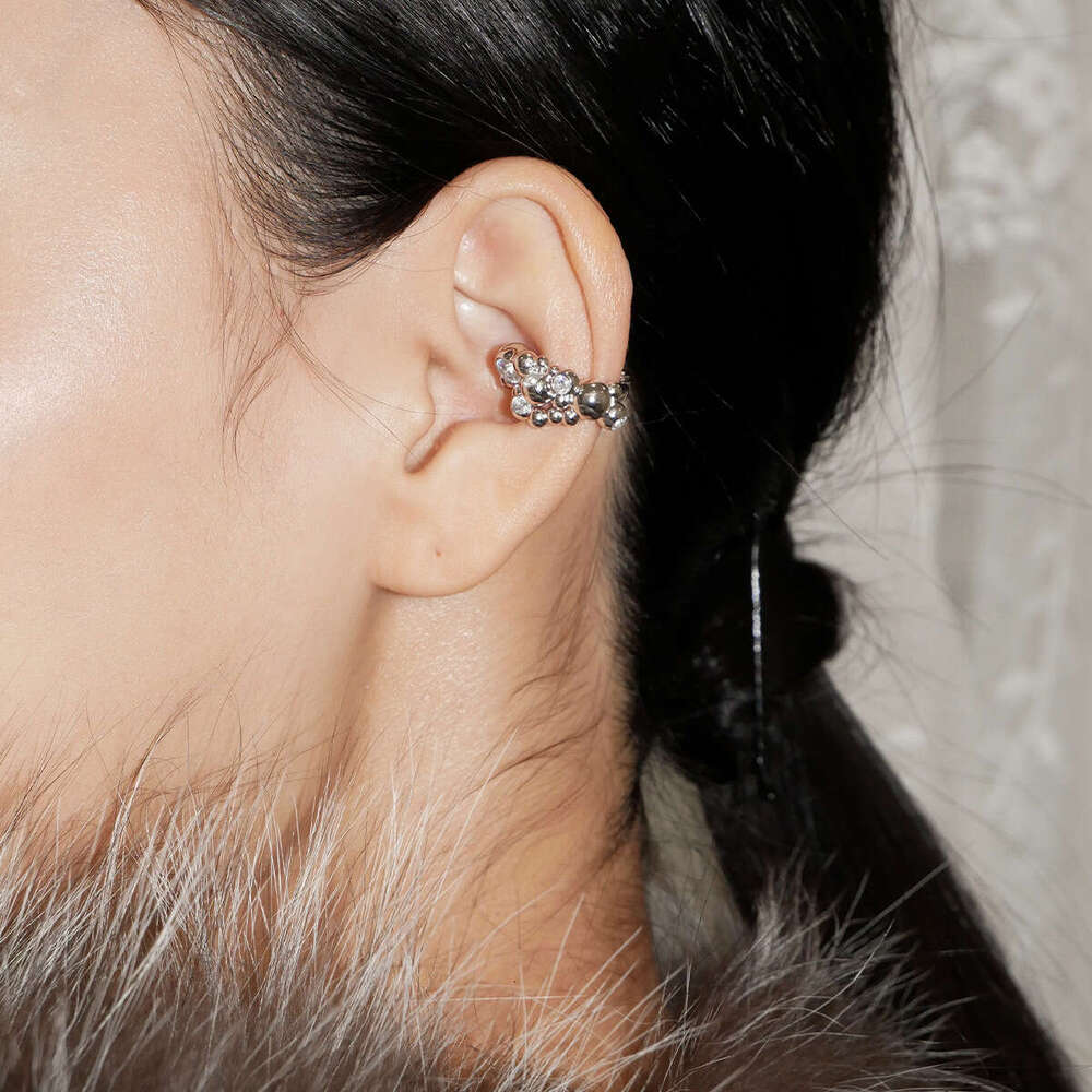 Unique Design Irregular Clips for Women with Large and Small Round Balls, Light Dia-Studded Ear Cuffs