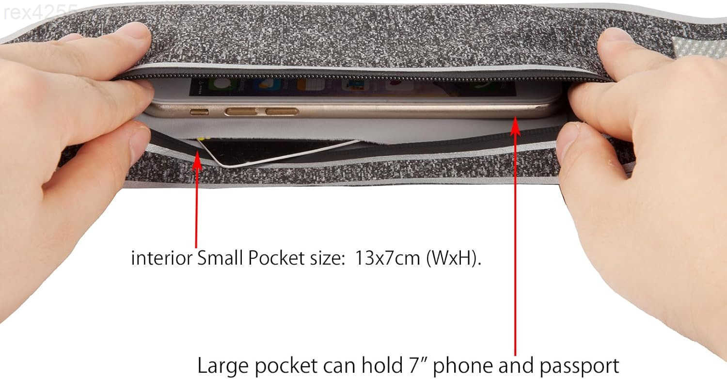 Running beltSlim Running Waist Fanny Pack Runner Exercise Phone Belt Hip Pouch Bag for Women Men iphone Samsung Black GreyW250912