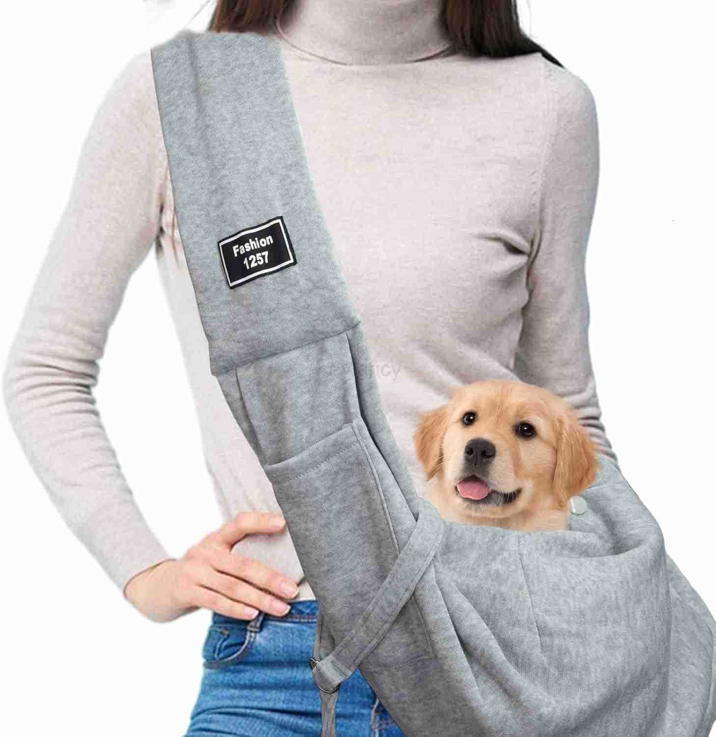 Dog and Cat Sling Carrier Dog Carrier with Adjustable Opening Strap Travel Bag for Small Dogs and Cats Outdoor Travel Sling Carriers BlueW250912