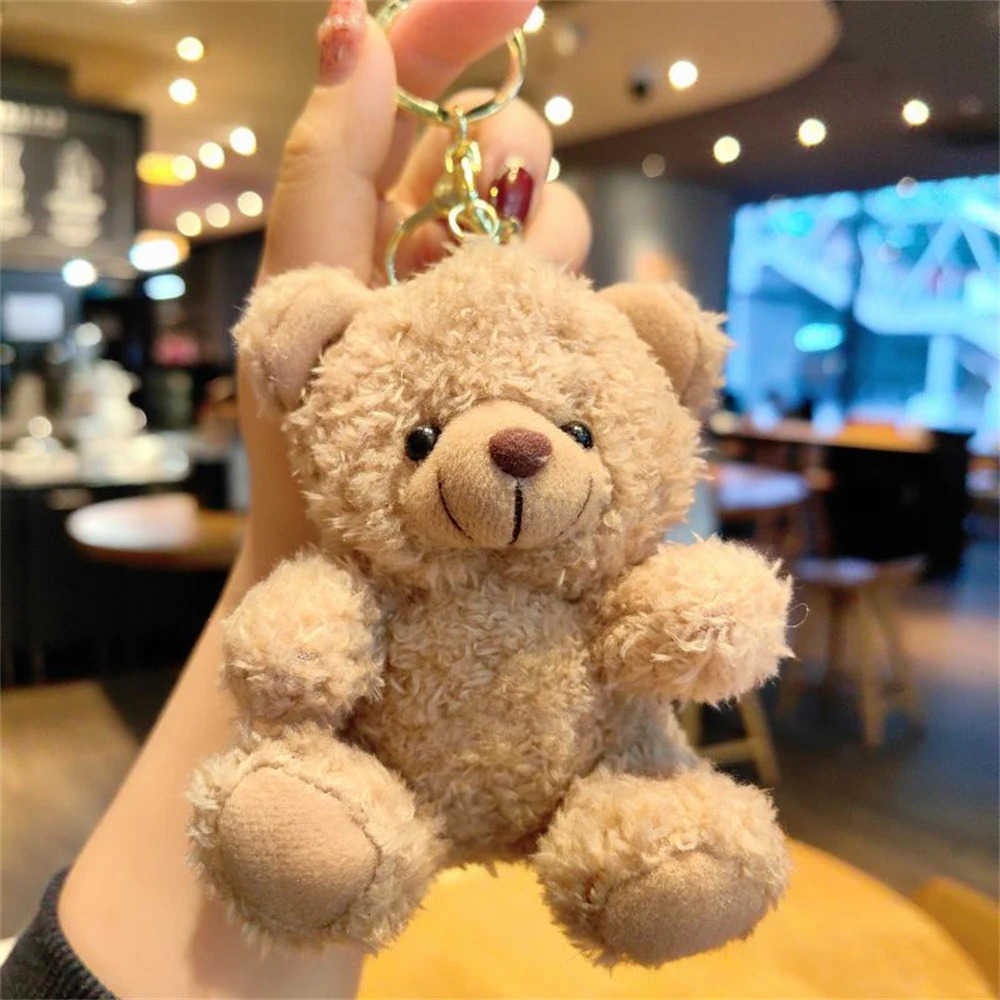 12cm Soft Stuffed Plush Teddy Bear Doll Cute Animal Little Bear Plush Toy Keychain Key Chain Bag Pendent Accessories Kids Gift M250912