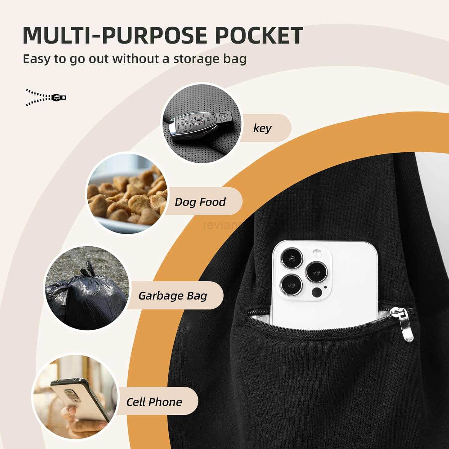 Dog Carrier Sling HandFree Dog Carriers for Small Dogs and Cats Puppy Sling Carrier with Zipper Purse Pocket Travel Safety Harness Puppy Essentials Bl