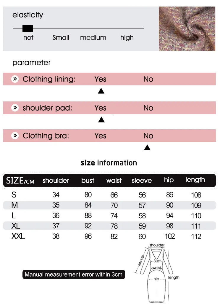 Spot goods Elegant Two Piece Dress Set - Vintage Tweed Hollow O-Neck Slim Midi Pencil for Evening, Party, and Formal Ocns