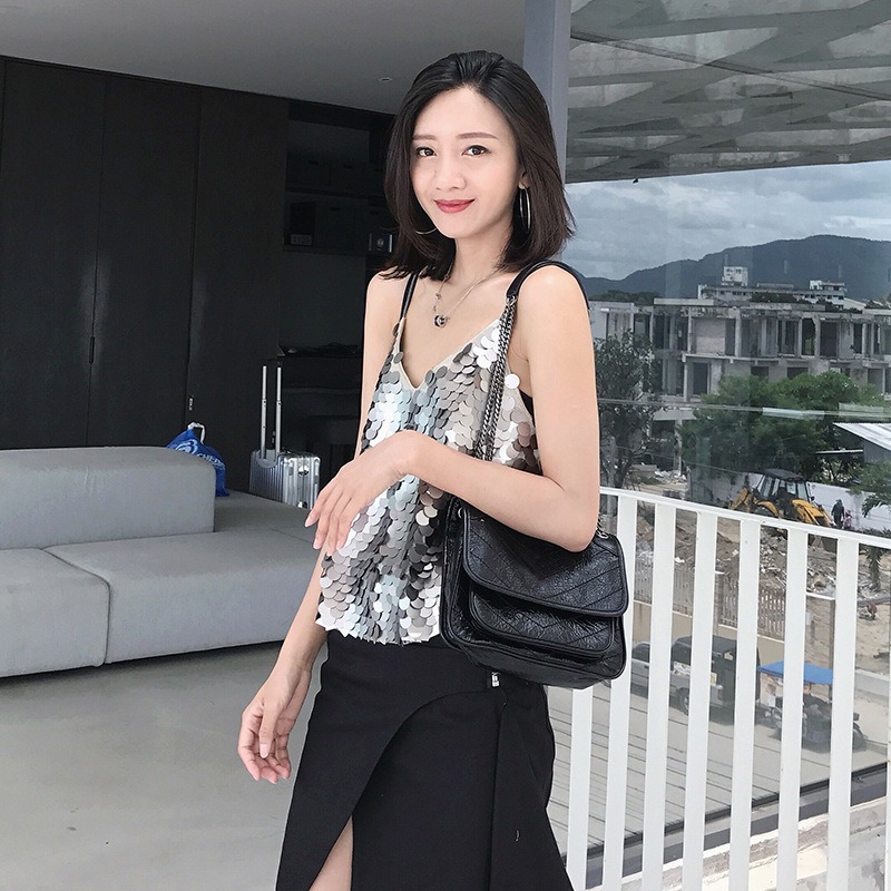 Women Patent Leather Crossbody Bag Adjustable Chain Shoulder Bag Fashion Hobo Purse Tote bag