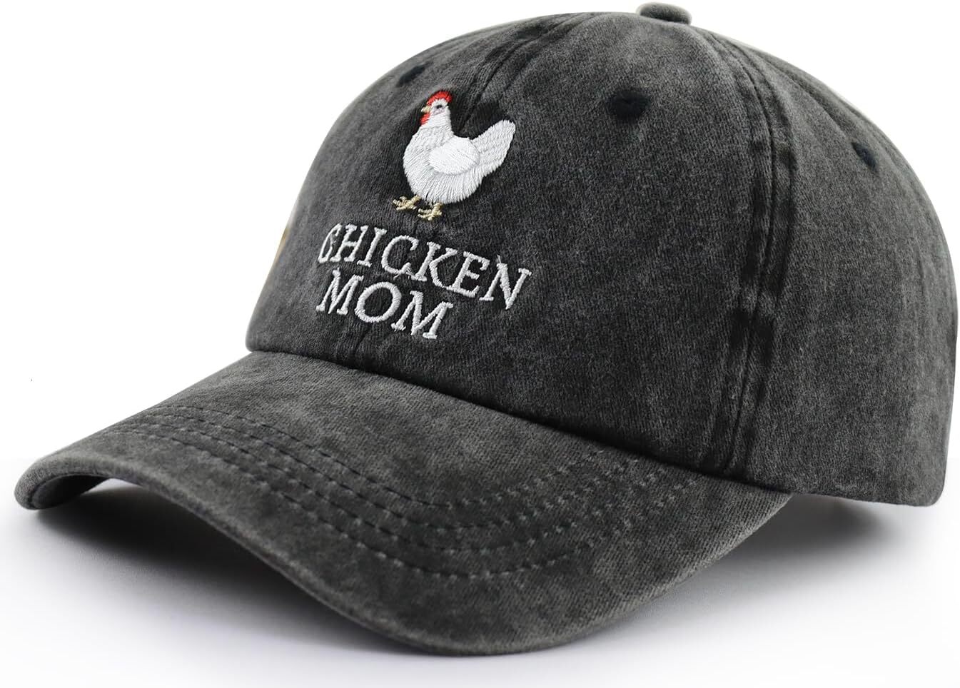 Mom and Chicken Dad Hat for Women Men, Funny Adjustable Cotton Embroidered Farm Hen Lovers Baseball Cap