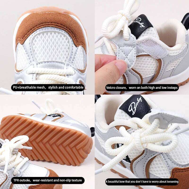 Boys Girls Spring and Summer Mesh Single New Soft Bottom Non-slip Walking 1-2 Years Old Baby Trend Casual Shoes