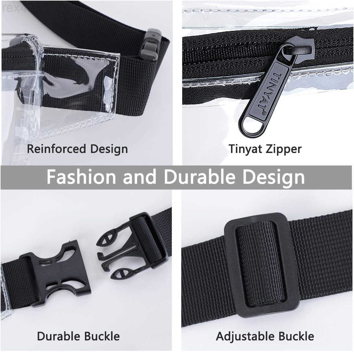 Small Clear Fanny Pack Stadium Approved for WomenTINYAT Clear Belt Bag for Waterproof Mini Waist Pack for Concerts SportsW250912