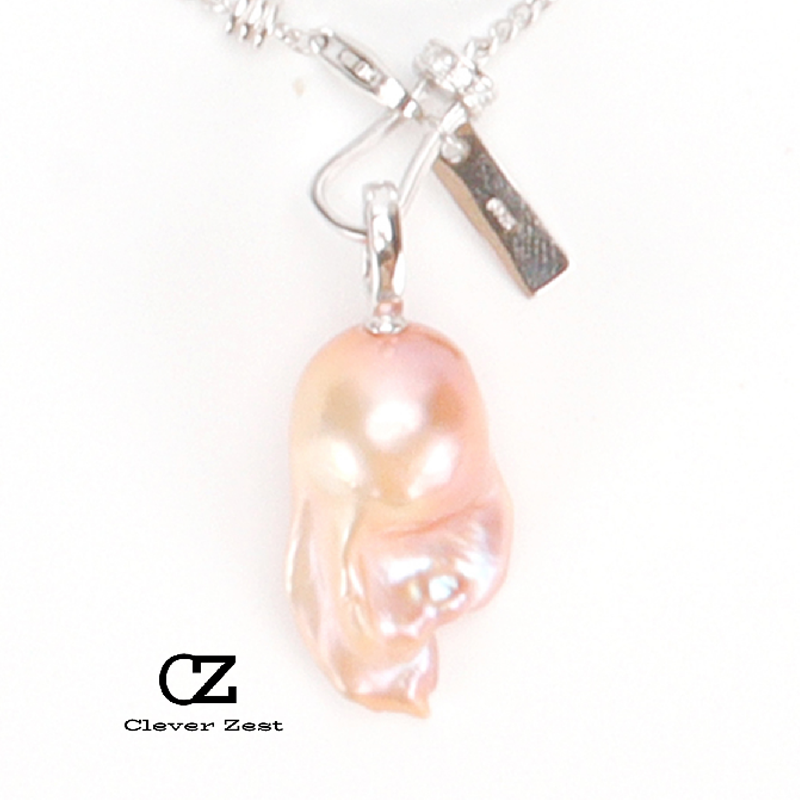 Natural Freshwater Baroque Pearl Necklace Sterling Silver Freshwater Pearl Necklace Stylish Layered Look Valentine's Day Gift