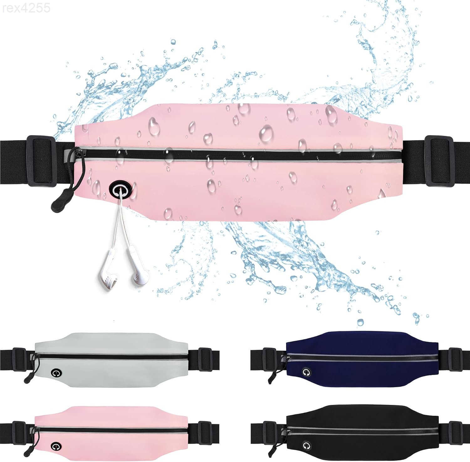 Slim Running Belt For Men and Women Waist Fanny Pack Phone Holder Pouch Bag Reflective Zipper Pocket Workout Cycling FitnessW250912