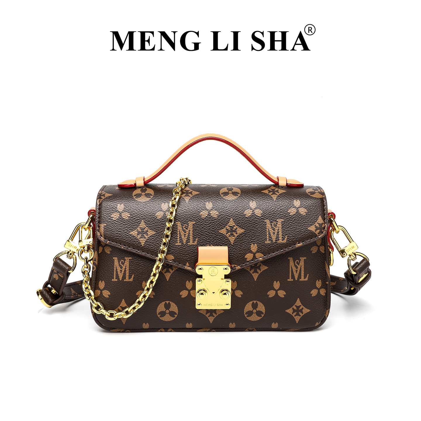 Designer Bag 2025 Vintage Mini Square Bag for Women - Printed Underarm Crossbody Purse with Chain Strap, Versatile Top-Handle Fashion Bag