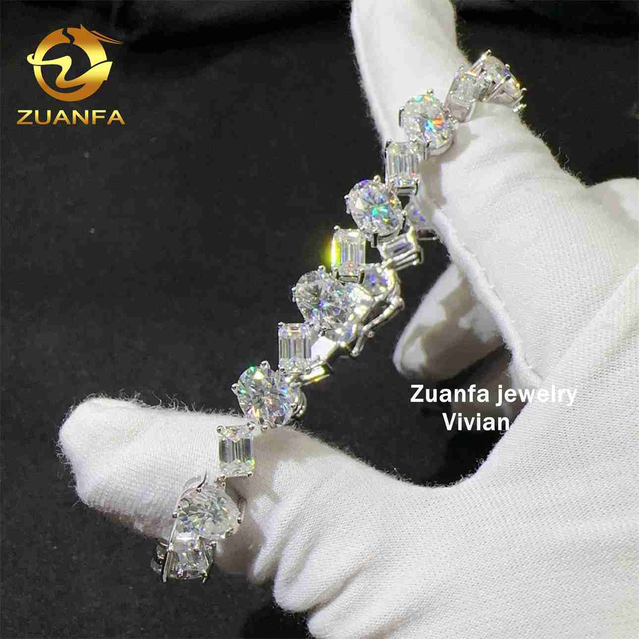 2025 8mm VVS Moissanite Diamond 925 Sterling Silver Hip Hop Jewelry Iced Out GRA Certified Tennis Chain Bracelet
