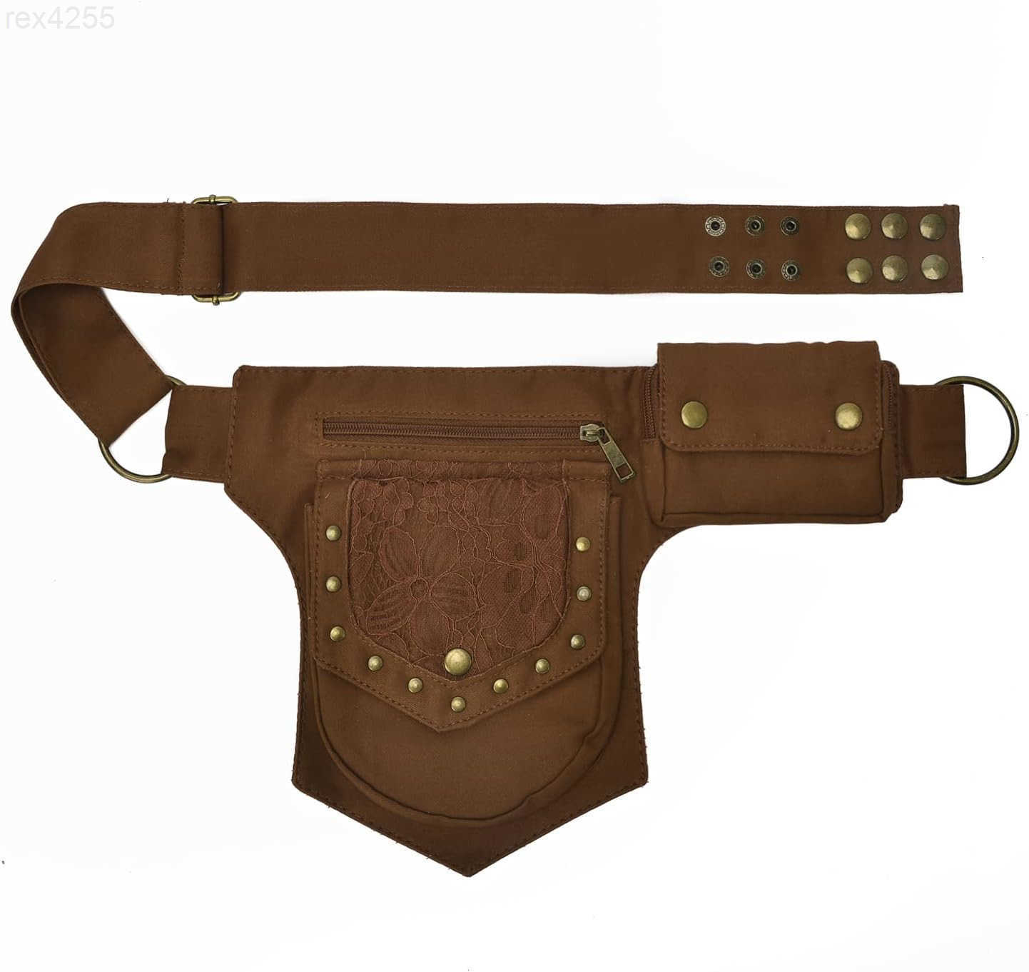 Women Waist Bag Fanny Bag Renaissance Faire Festival Chest Pack with Adjustable Belt Fashion Hip Bum Bag for Running Hiking 00BlackW250912