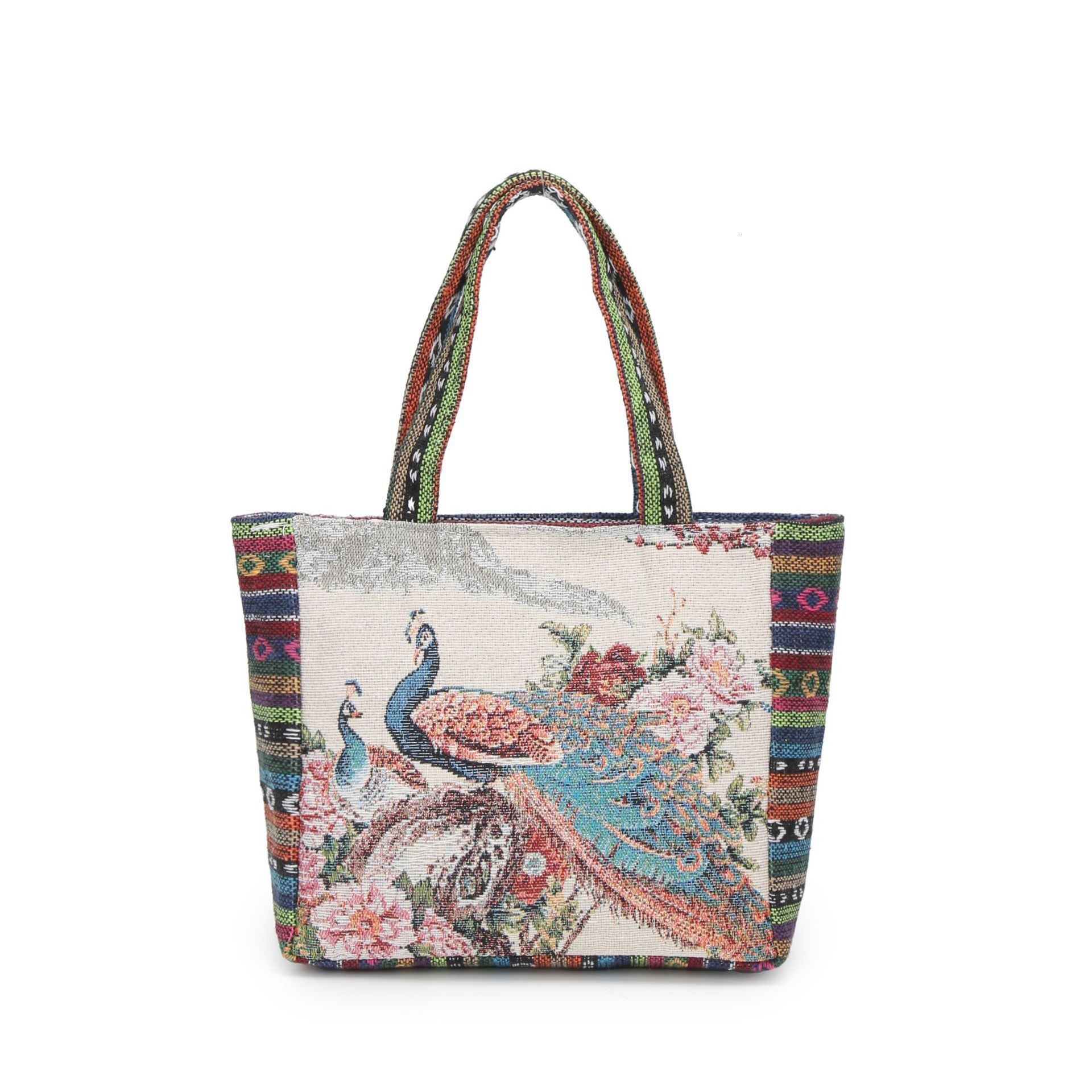 Ethnic Style Embroidered Handbag Free Shipping Artistic Retro Single Shoulder Bag For Women Large Capacity Designer Bag Double Sided Embroidered Bag L