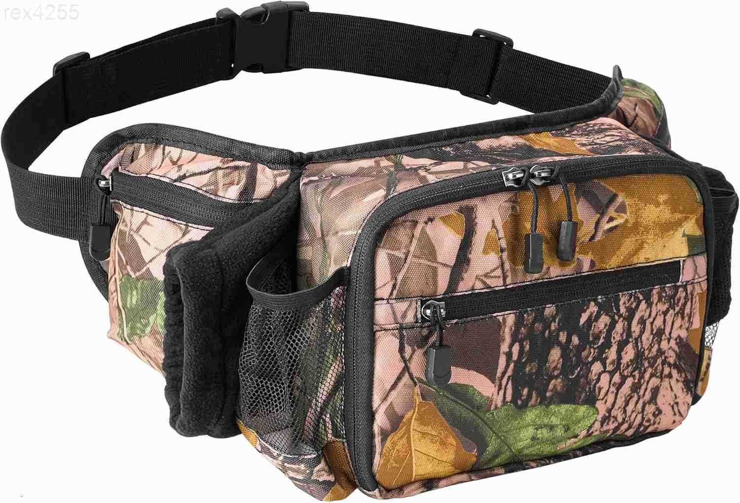 Hunting Camo Fanny Pack Waterproof Camouflage Waist Pack Bags with Handwarmer and Adjustable Belt Lightweight Hunting Waist Pouch Bag for Winter Outdo