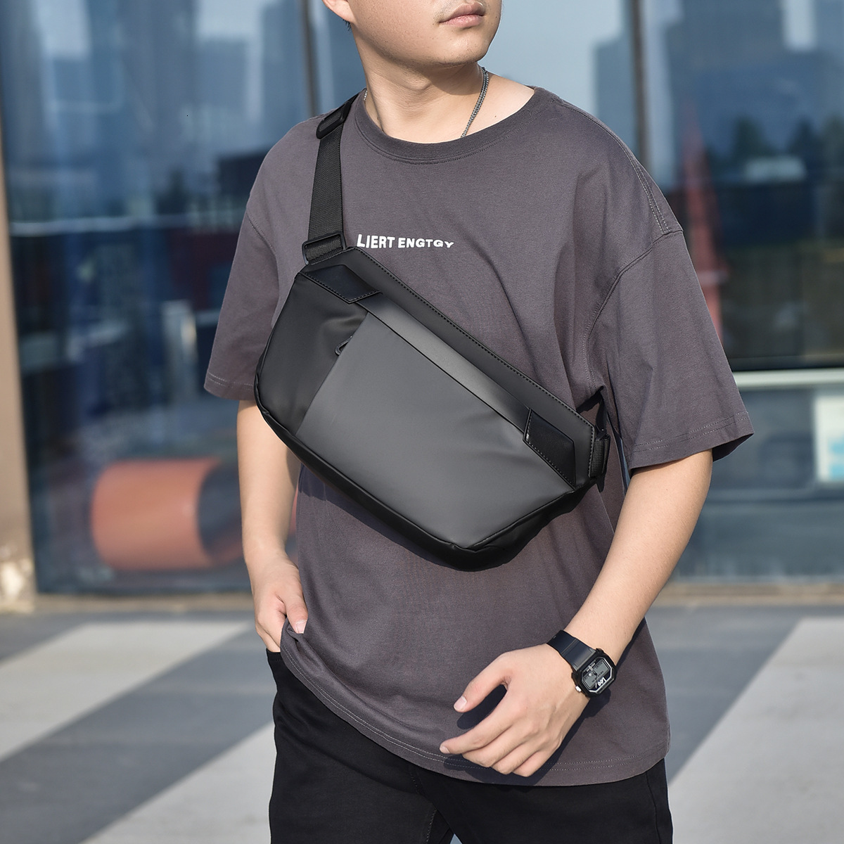 Men S Crossbody Bag Trendy Designer Bag Chest Bag Men S Lightweight Casual Functional Bag Free Shipping Color Block Luxury Bag Crossbody Chest Bag