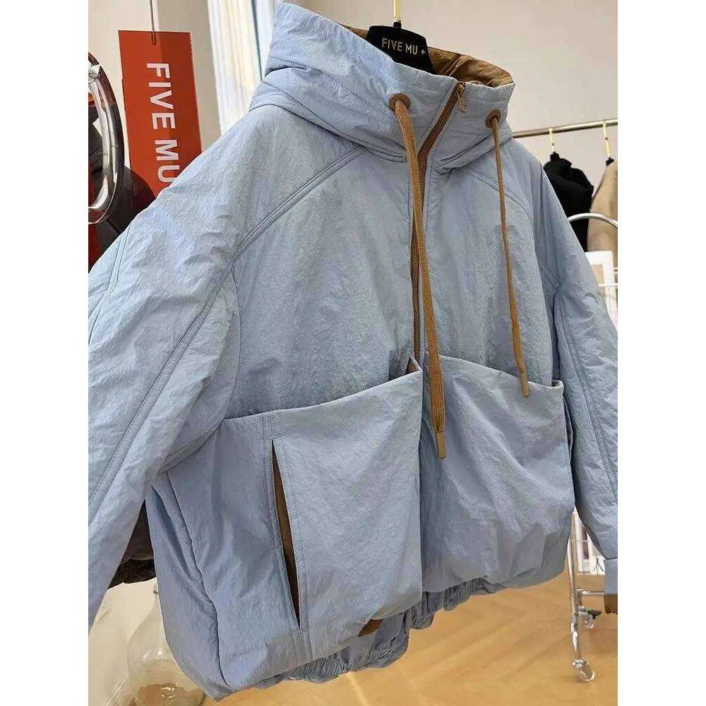 Korean Hooded Cotton Jacket For Women 2025 Winter New Thicked Warm Coat Fashion All-Match Loose Long Sleeve Tops Mujer