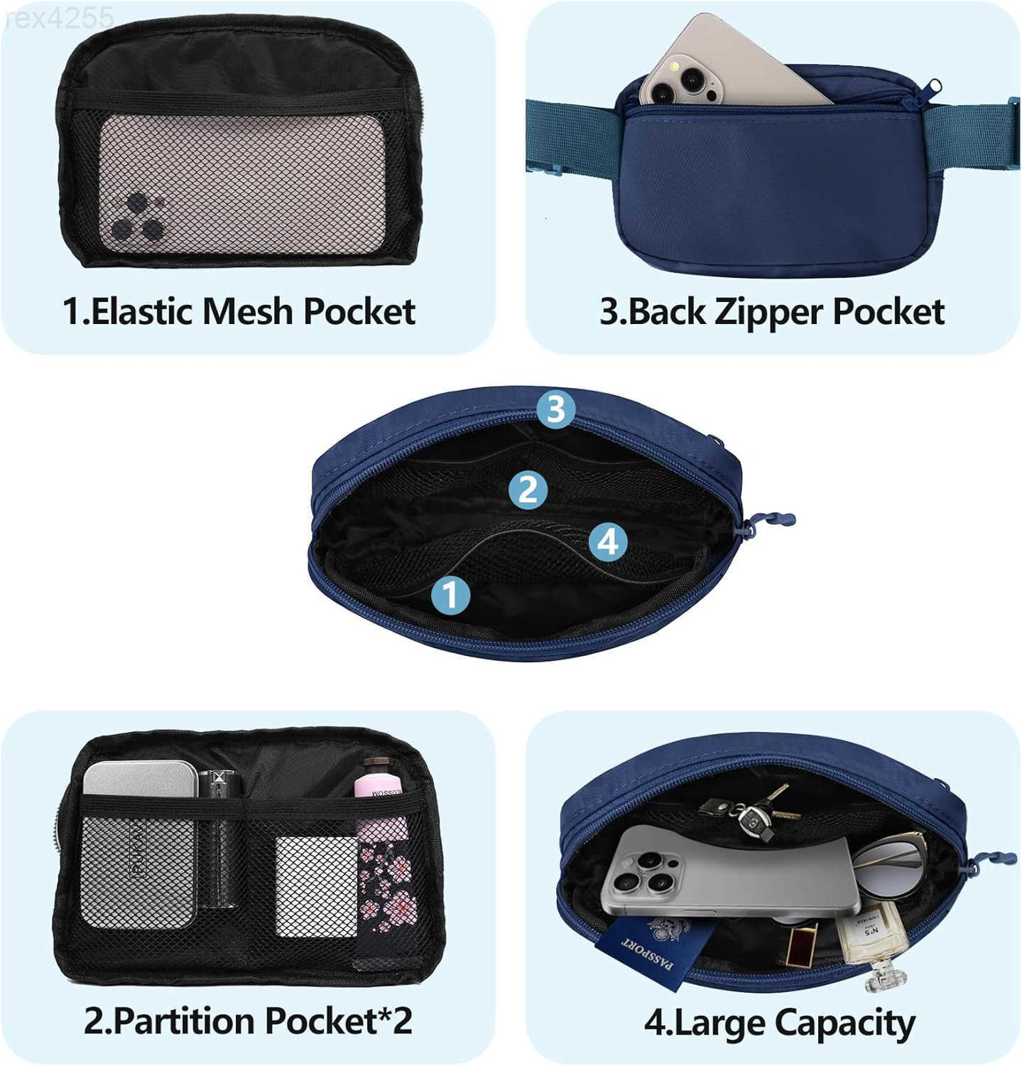 Pack Crossbody Bag for Women and Men Belt Bag for Hiking Bum Bag with Adjustable Strap Waist pack for Running Workout Sports Travel BlackW250912