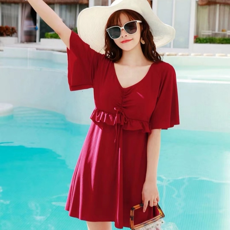 Hot-Selling New Plus Size Fat MM Mom 100kg Slimming Belly-Covering Two-Piece Conservative Body-Covering Hot Spring Swimsuit