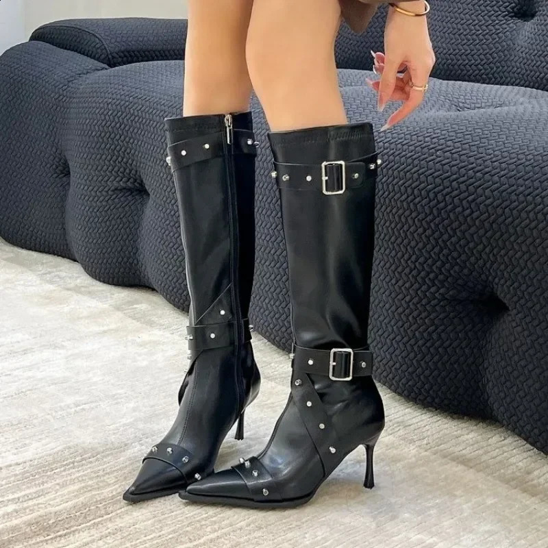 Style Stiletto Boots for Women 2025 Selling Pointed Toe Womens Tall Slimming High Heel with Zippers 250912