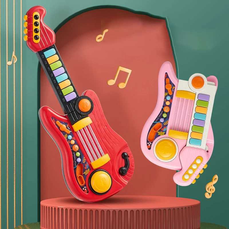 Kids Guitar Toy 2 In 1 Folding Musical Instrument Electronic Piano BrainTraining Educational Toys Birthday Gift for Girl Boy C250912