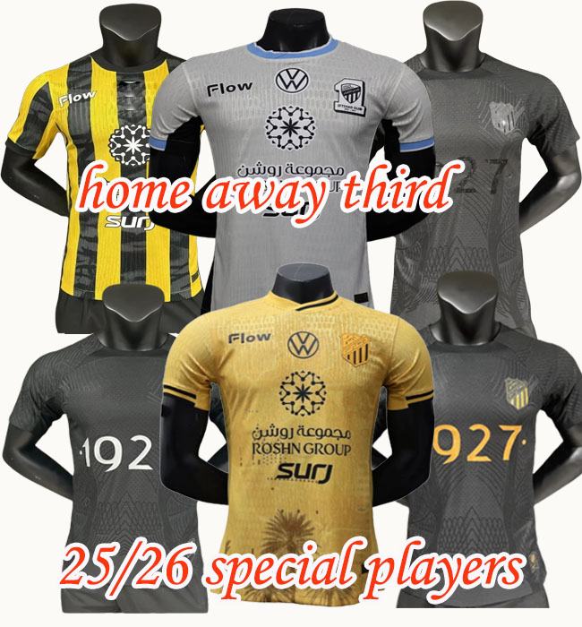 25/26 BENZEMA Al Ittihad SA FC Al Ahli SFC Soccer Jerseys 25/26 Al-Ahli Saudi Kante Player Version Football Shirts FIRMINO AL-SHEHRI BERGWIJN Men Uniforms