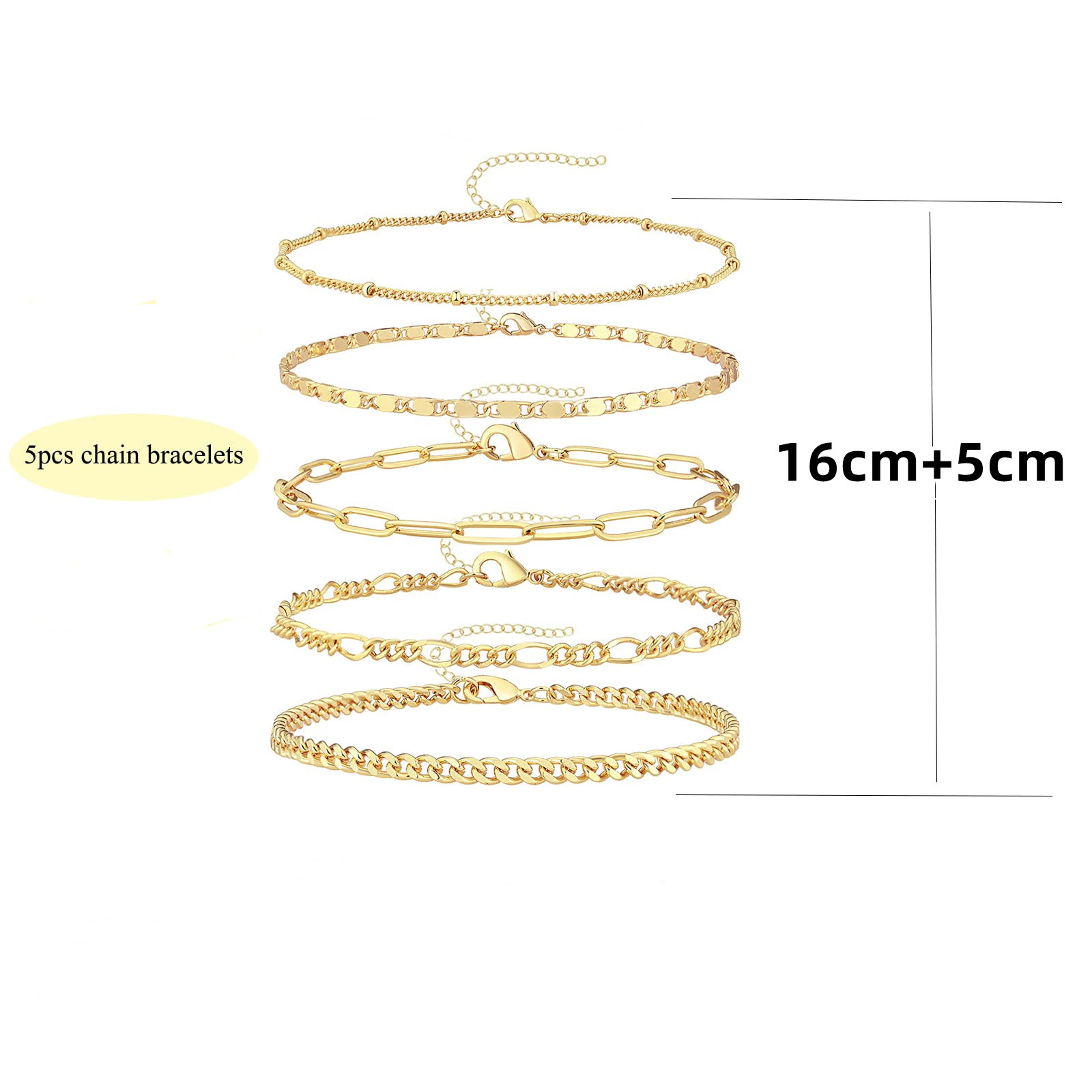 14K Gold Plated/Sterling Silver Bracelet Women's Waterproof Plus Size Cuban Link Anklet, Layered Anklet Bracelet Adjustable Size