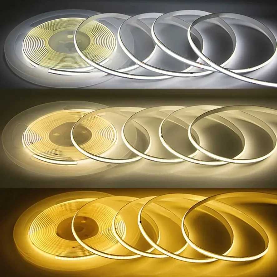 DC 5V USB LED COB Strip White Warm White LED Strip Light TV Background Lighting Tape Home Decor Lamp 1 5m LED String Light C250912
