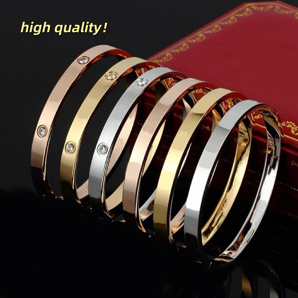 Luxury designer bracelet women screw bracelet designer bangle diamond fashion couple stainless steel plated gold bracelet men narrow designer jewelry dd055