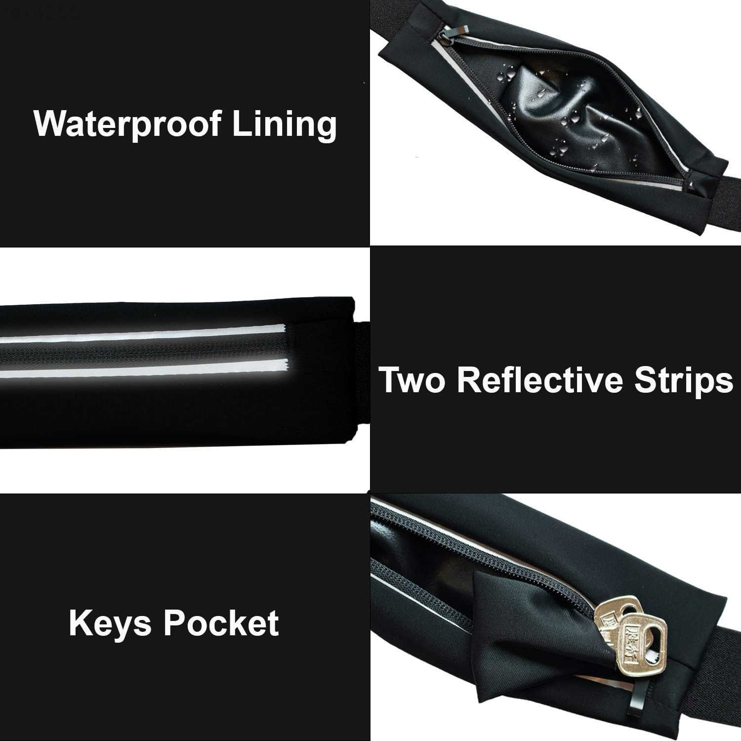 Running Belt Fanny Pack Slim Runners Waist Pack for Men Women Fits ALL Phones Money Belt Reflective Running Gear Accessories Fitness Phone Holder for 