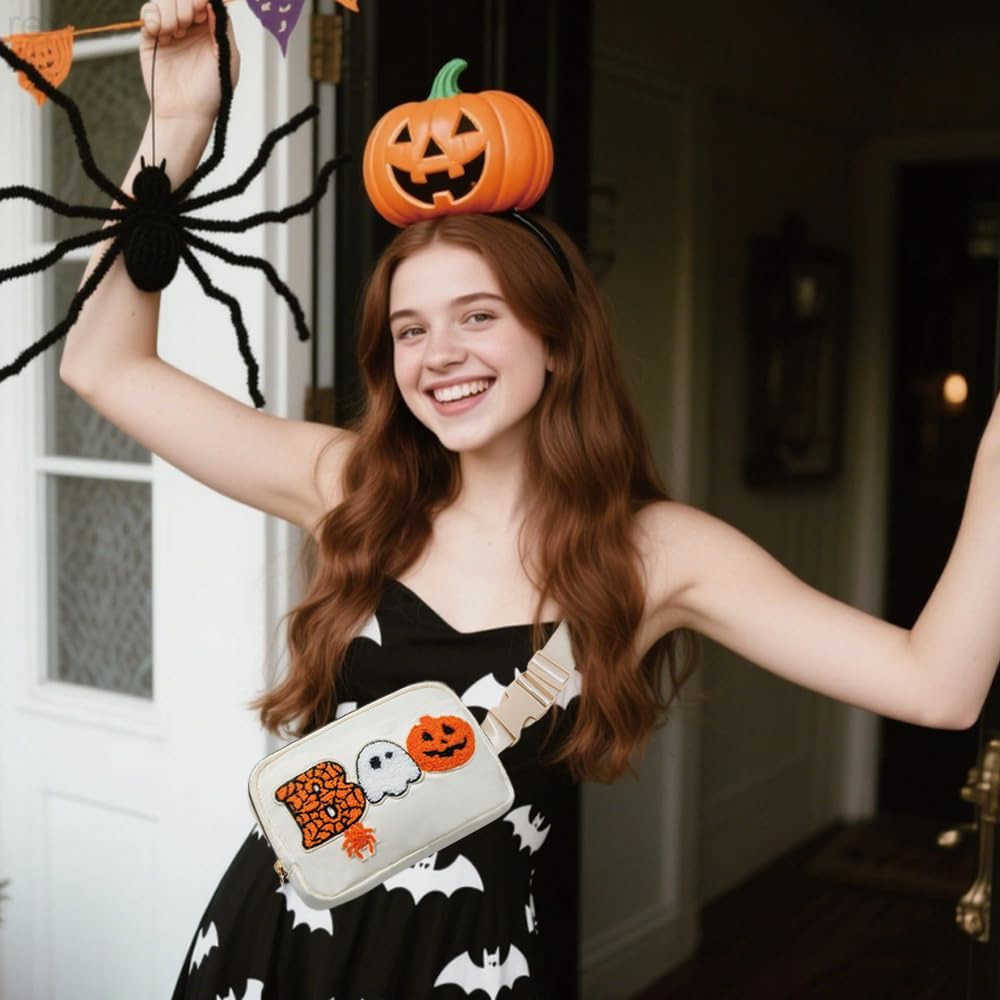 Basket Stuffers for TeensHalloween Crossbody Bag Halloween Spooky Pumpkin Purse for Kids Cute Halloween Fanny Packs Halloween Gifts for Girls WomenW25