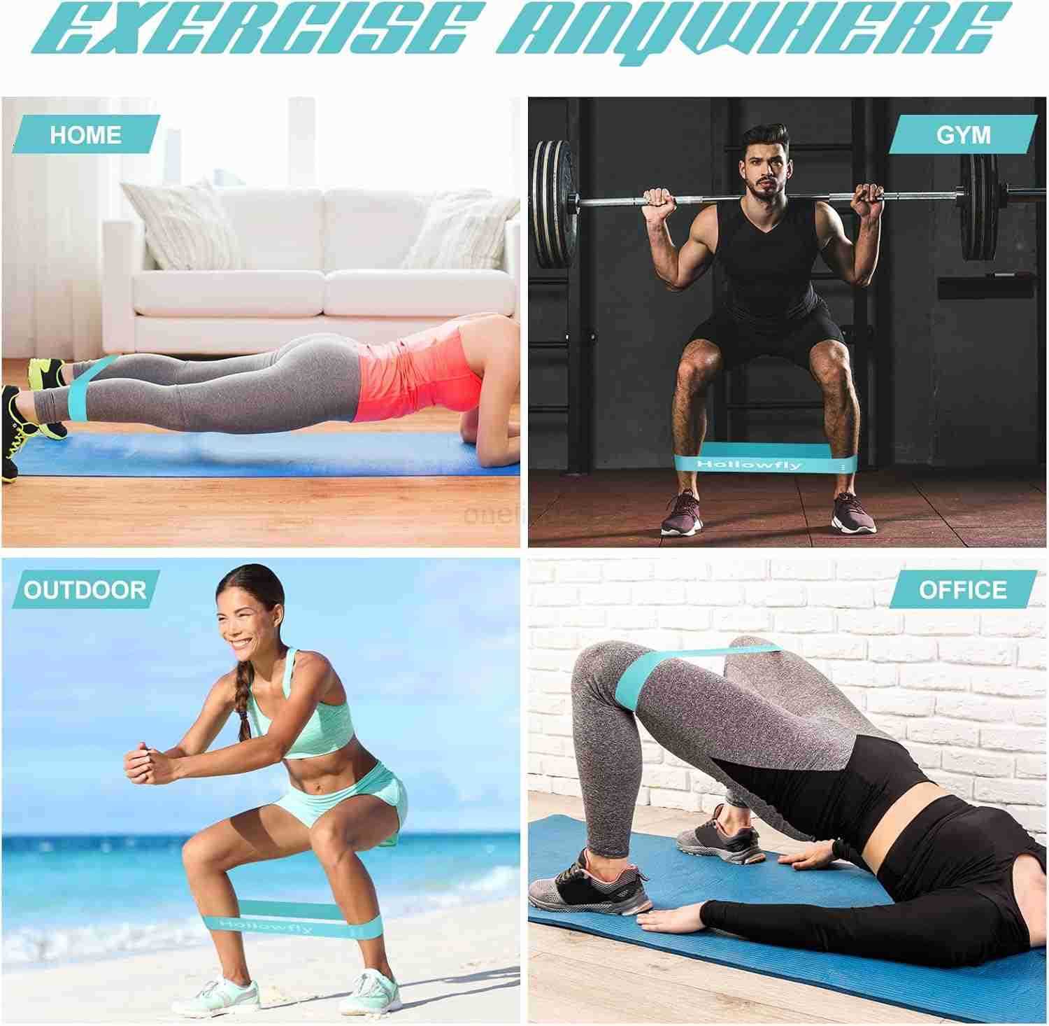 12 Pcs Latex Resistance Loop Exercise Bands for Booty Workout Stretch Exercise Bands Non Slip for Legs Squat Resistance Loop Women Men Starter Butt Hi