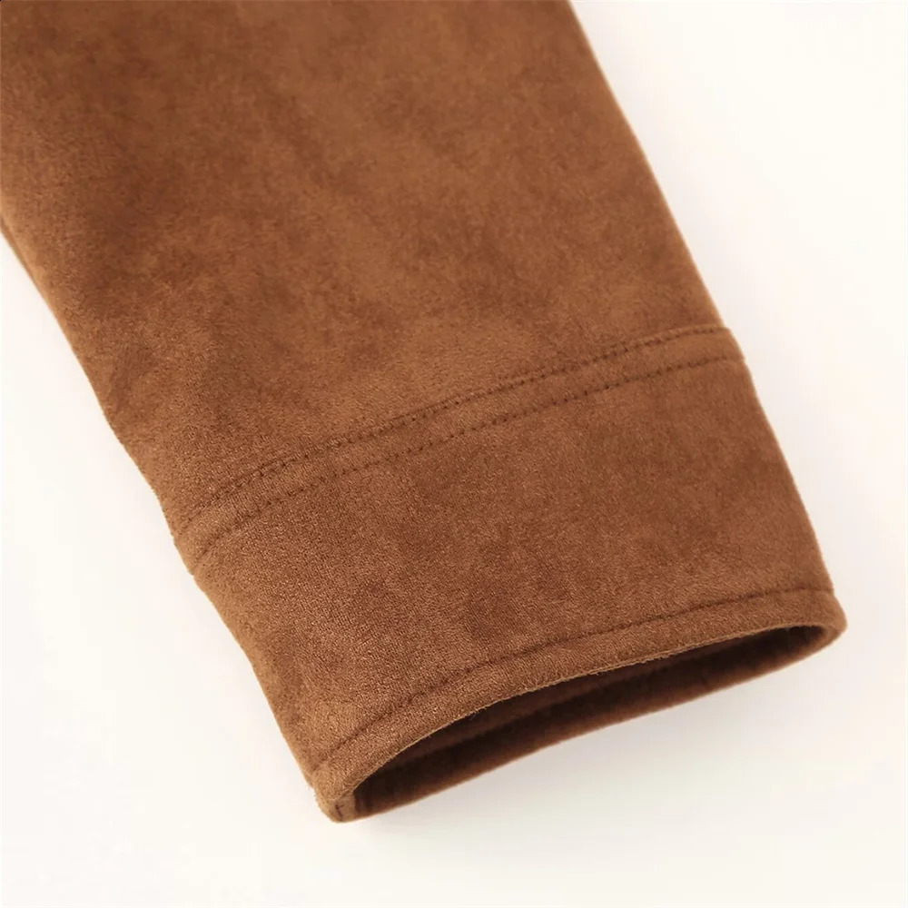 RARF Autumn Womens European and American Style Fashion Niche Button Decoration Suede Jacket Coat 250815