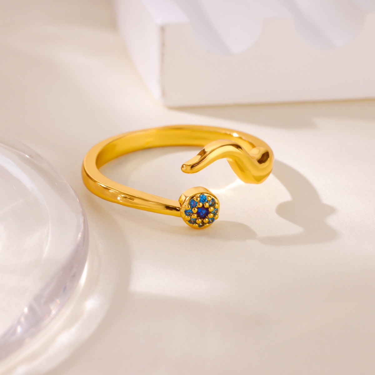 Modern Art-Inspired Abstract Design Ring Set - Matching Coupled Bands Adorned With Delicate Gemstones