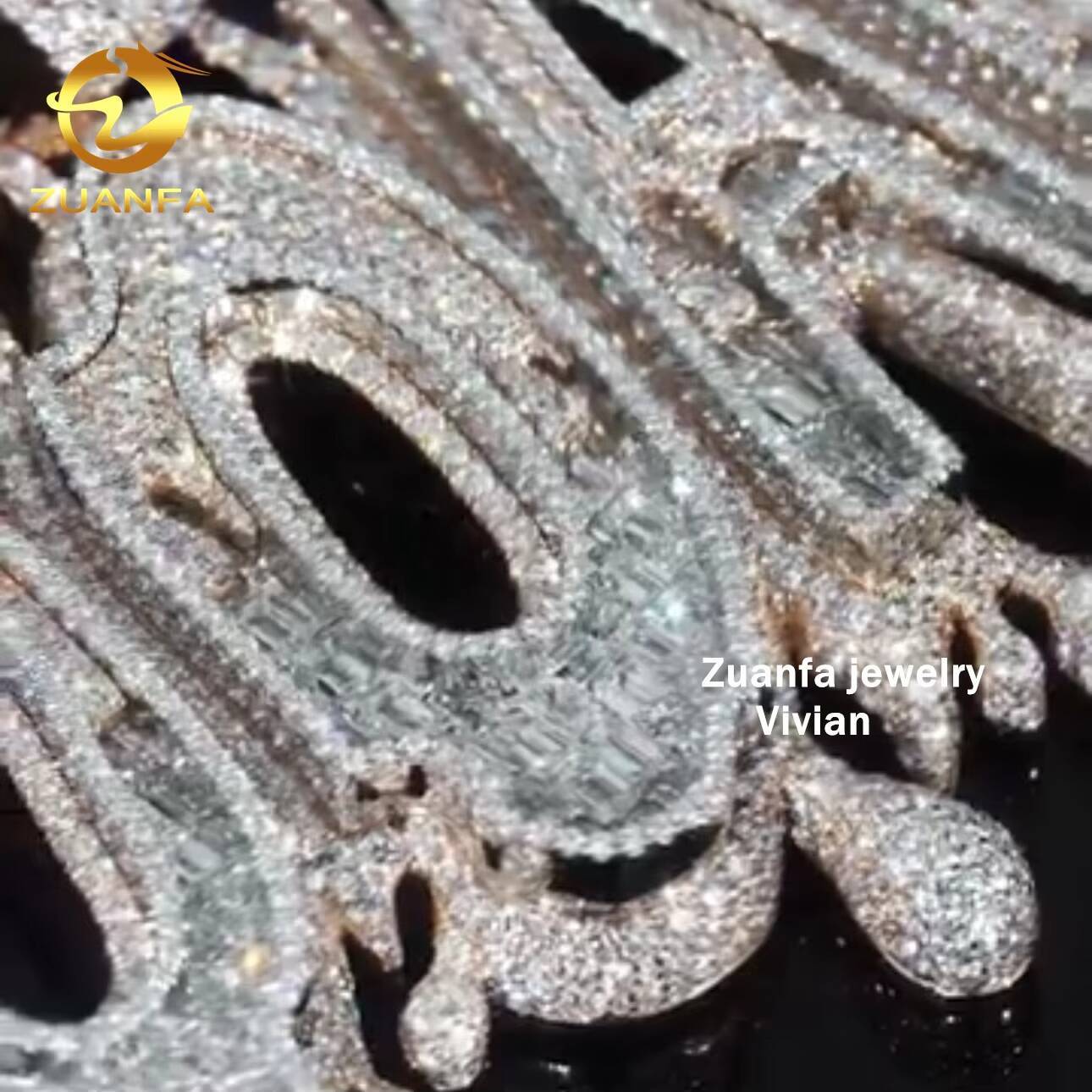 Fine Jewelry Custom Iced Out Sterling Silver 925 VVS Moissanite Diamond Hip Hop Chain Letter Pendant