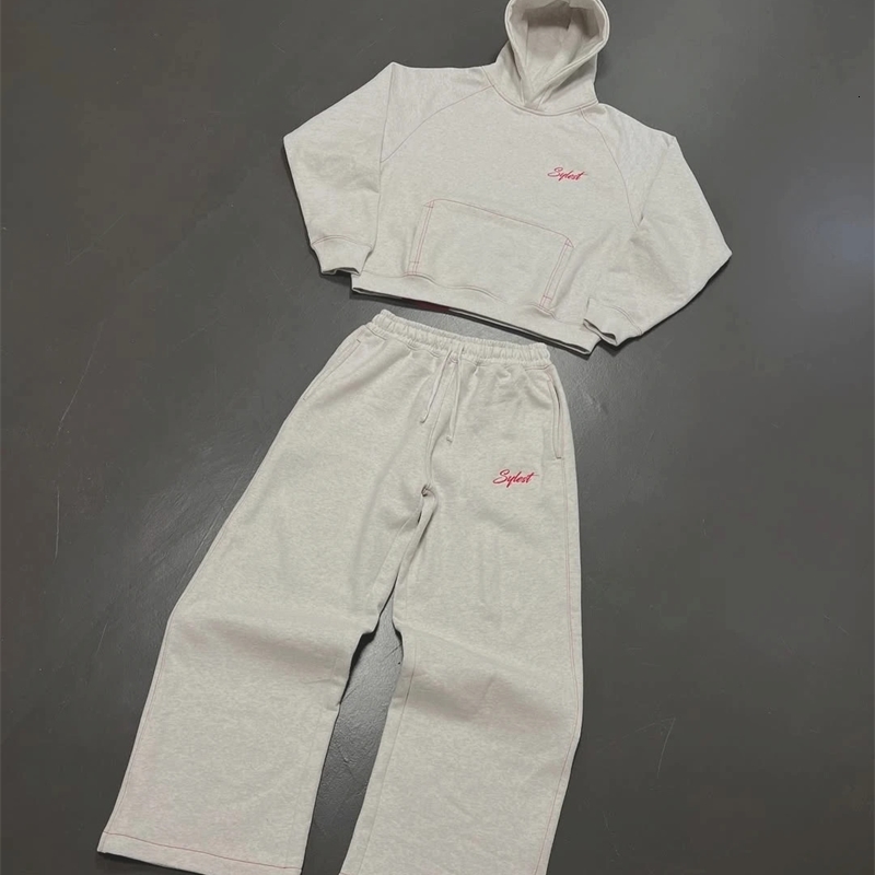 Y2k American retro casual men clothing letter ed sportswear Harajuku Gothic streetwear couple oversized suit 250911