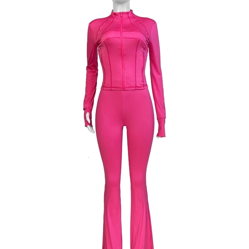 Casual Womens Long Sleeve Tight Fitting Sports Clothing 2Piece Set Sexy Style Cross Border Trade European And American Market250909ww1