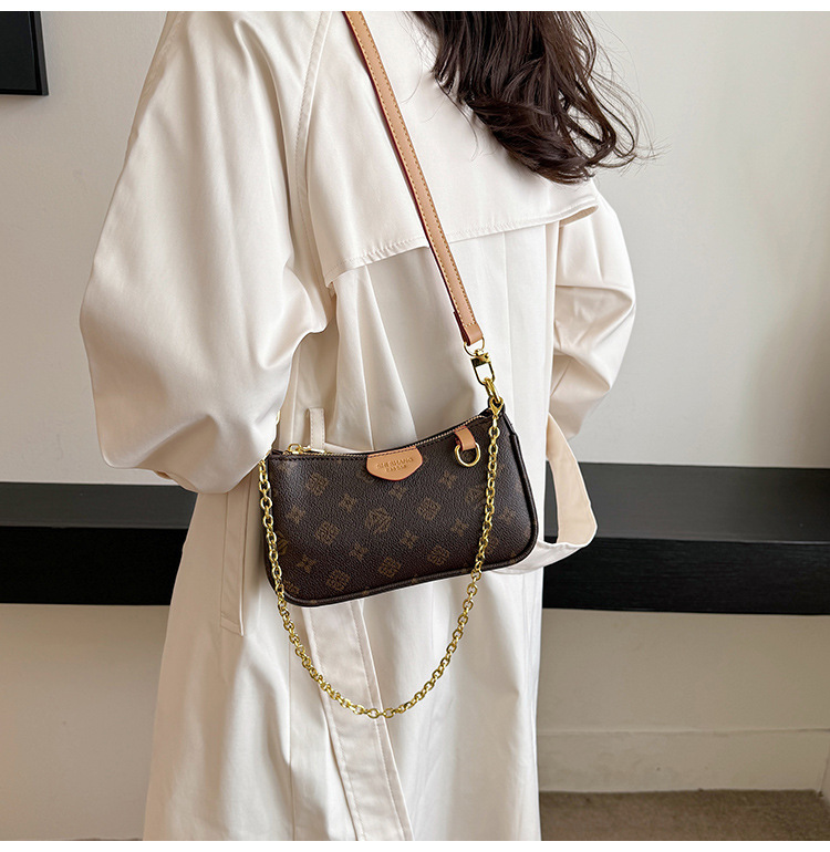 Free shipping 2025 new design elegant party women's shoulder bag fashionable printed chain crossbody bag