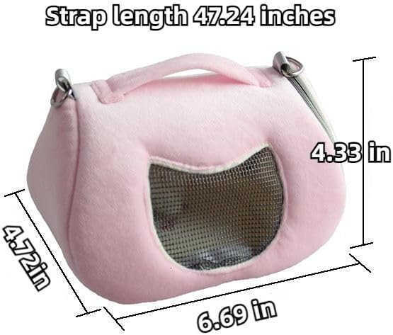 Small Pet Carrier Bag with Adjustable Shoulder Strap Hamster Travel Cage Breathable Carrier Portable Travel Carrier for Birds Sugar Glider Golden Hams