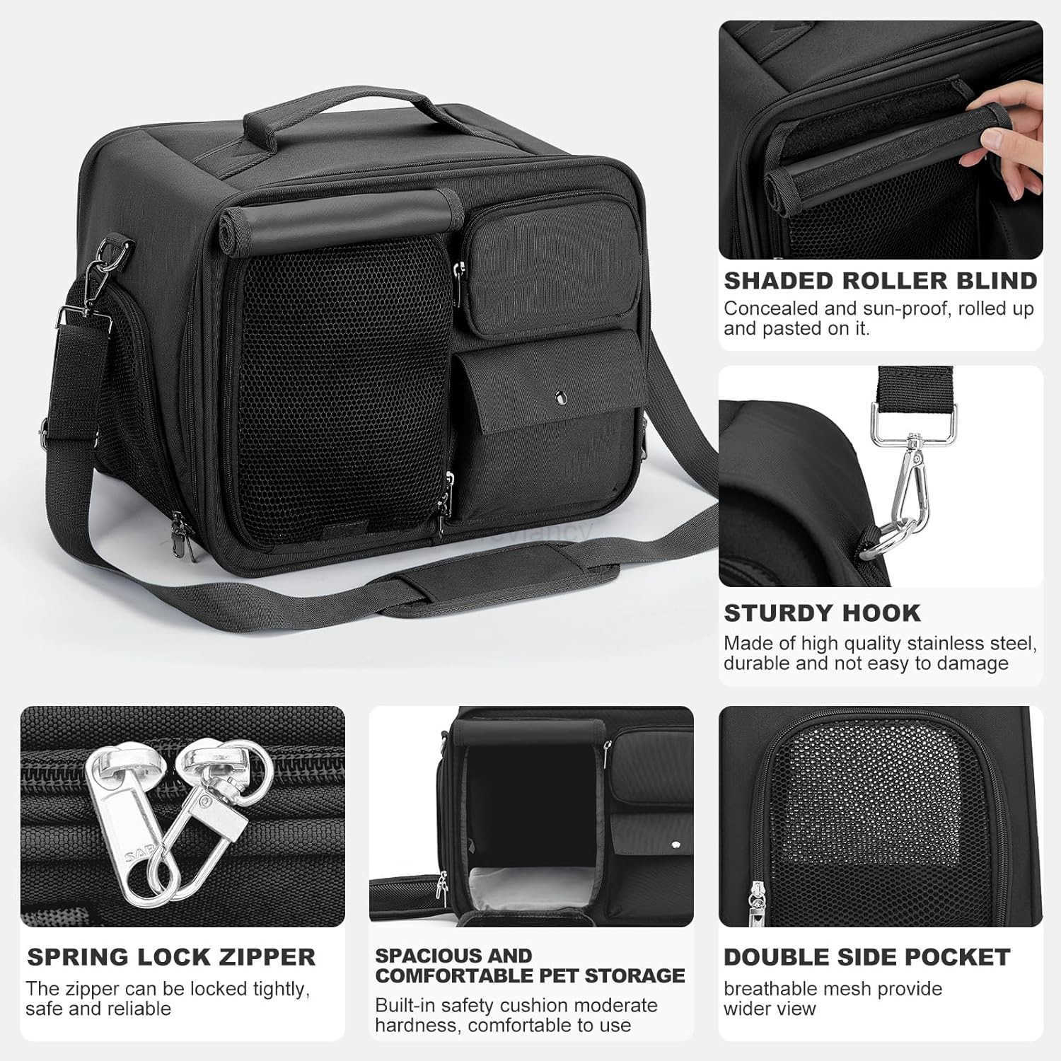 Cat Carrier Soft LargeDog Carriers for Small DogsCat Travel Carrier is AntiLostDog Backpack with Locking Safety ZippersCan Carry 20 LBs CatPet Carrier