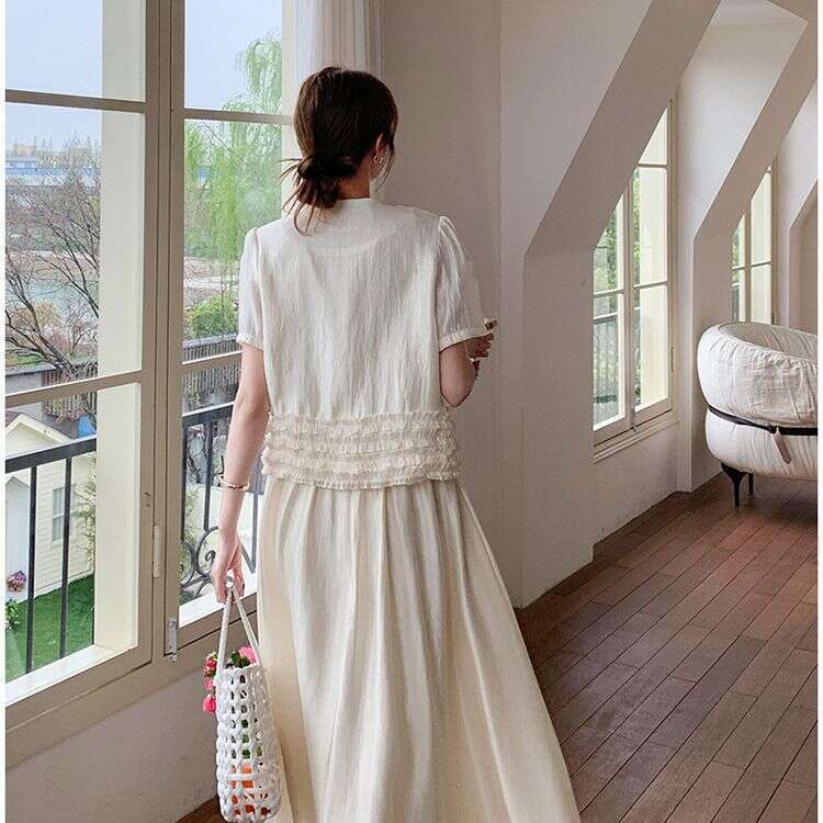 DHEssentials Lightweight Chanel Style Fashion Ruffled Short Sleeve Blazer 2025 Summer New Design Single Top for Women