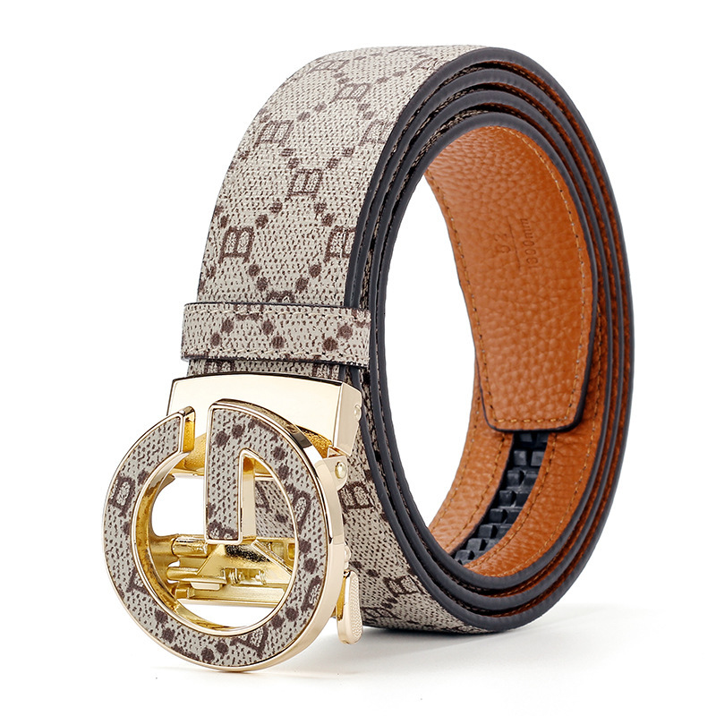 new zinc alloy automatic buckle textured leather men's belt ly36249775