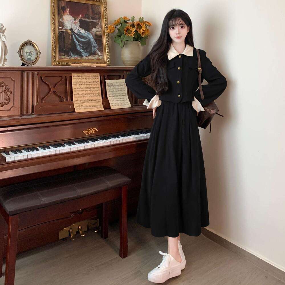 DHEssentials Plus Size French High-End Little Chanel Half Skirt for Women Early Autumn New Style Slimming Belly Covering Matching Set