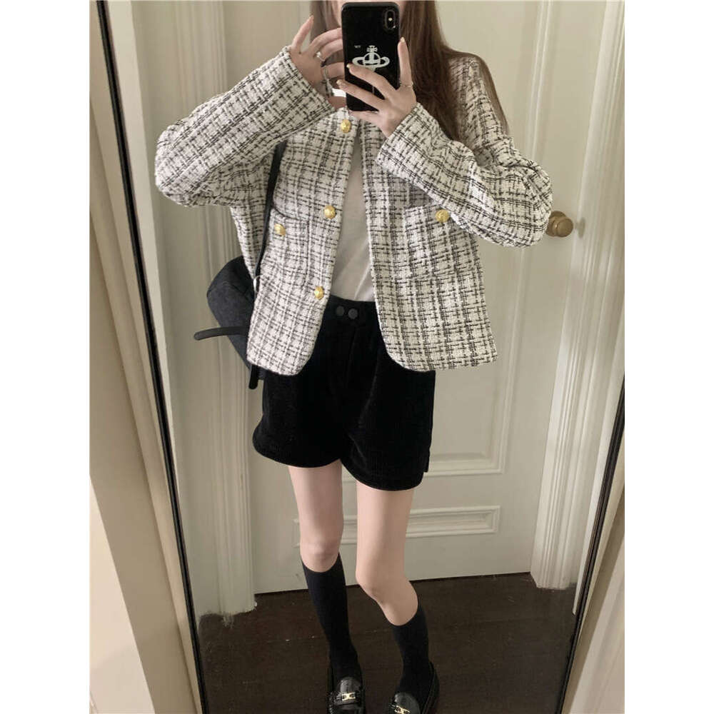 DHEssentials Chanel Women's Jacket Autumn 2025 New Plaid Loose Socialite Style High-end Fashion Long Sleeve Top