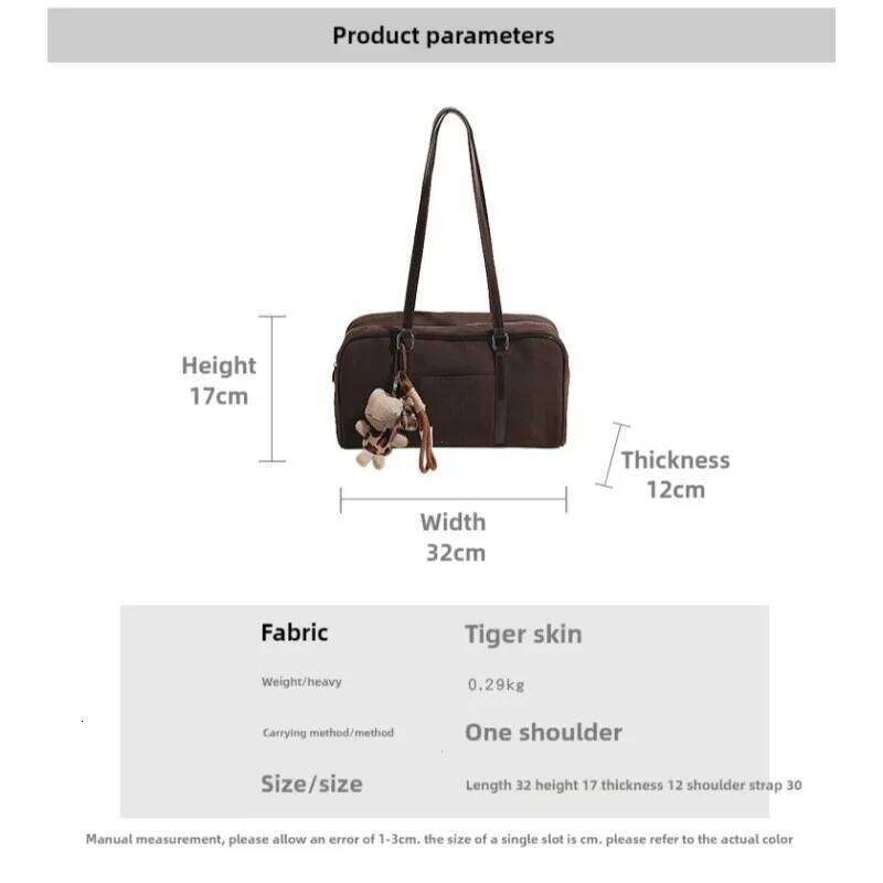Premium Feeling Suede Frosted Boston Tote Pillow Large Capacity Commuter Casual Solid Colour Shoulder Women's Bag