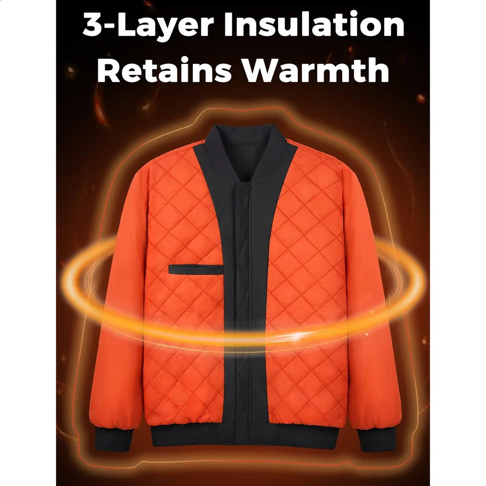 MAGCOMSEN Mens Jackets Thick Warm Orange Lining Bomber Fall Winter Casual Windproof Coats 250911