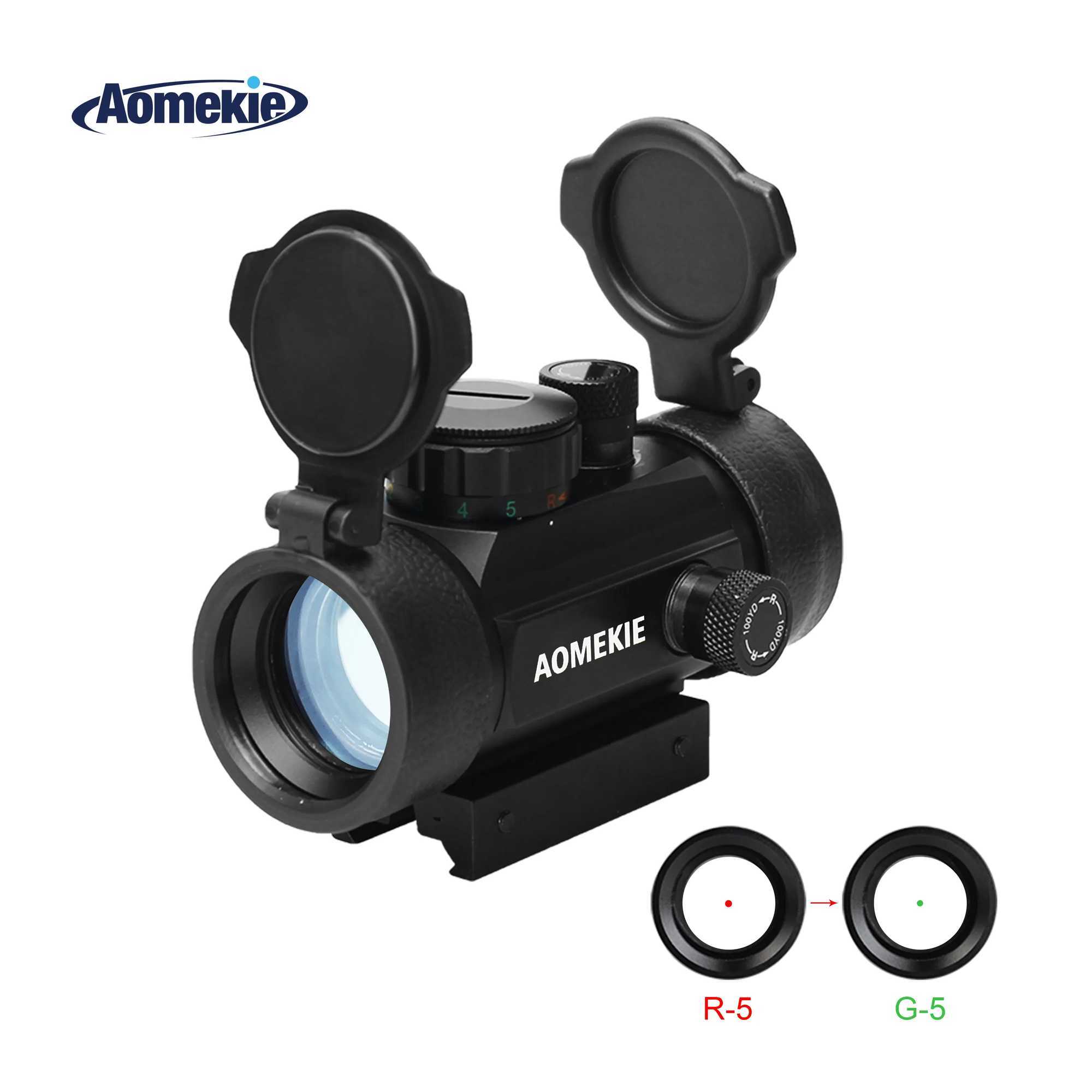 AOMEKIE Riflescope Airsoft Red Dot Sight Reflex Rifle Scope 1X 30mm FMC Lens with 22mm11mm Rail Mount W250912