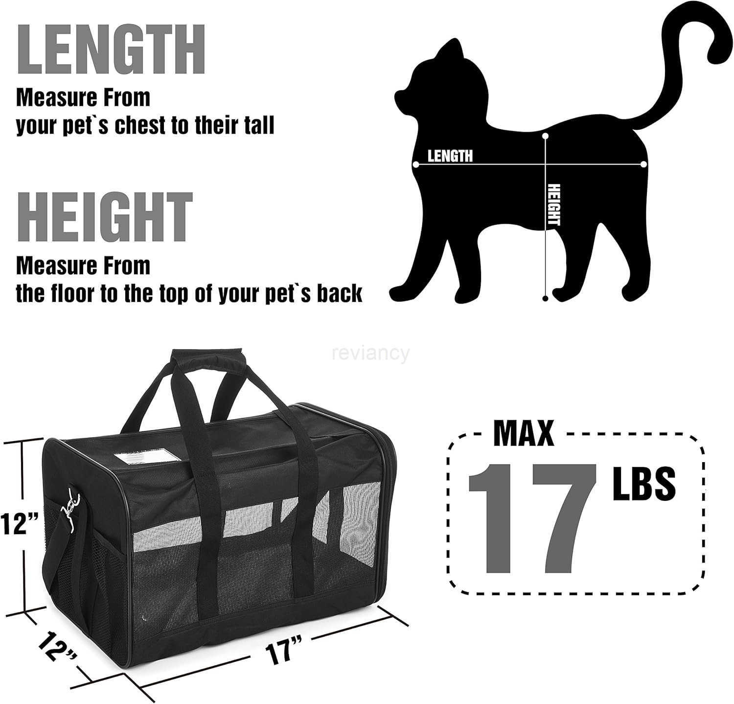 ScratchMe Pet Travel Carrier Soft Sided Portable Bag for Cats Small Dogs Kittens or Puppies Collapsible Durable Airline Approved Carry Your Pet with Y